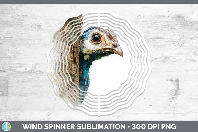 Guinea Hen Farm Tree Peek Wind Spinner Sublimation Design