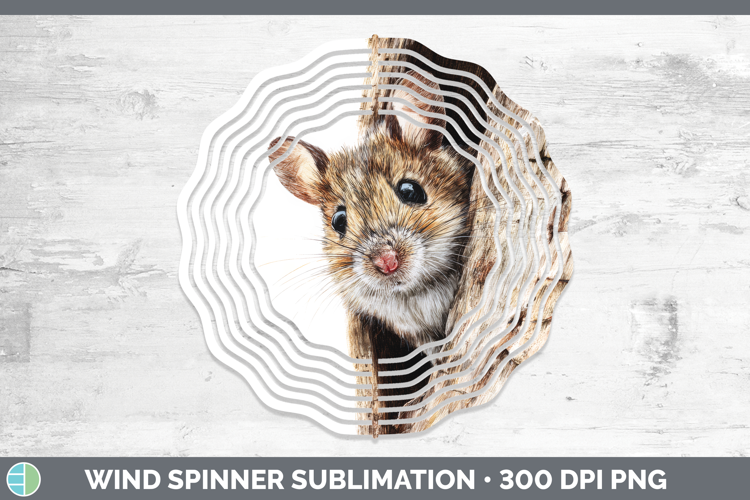 Mouse Farm Tree Peek Wind Spinner Sublimation Design
