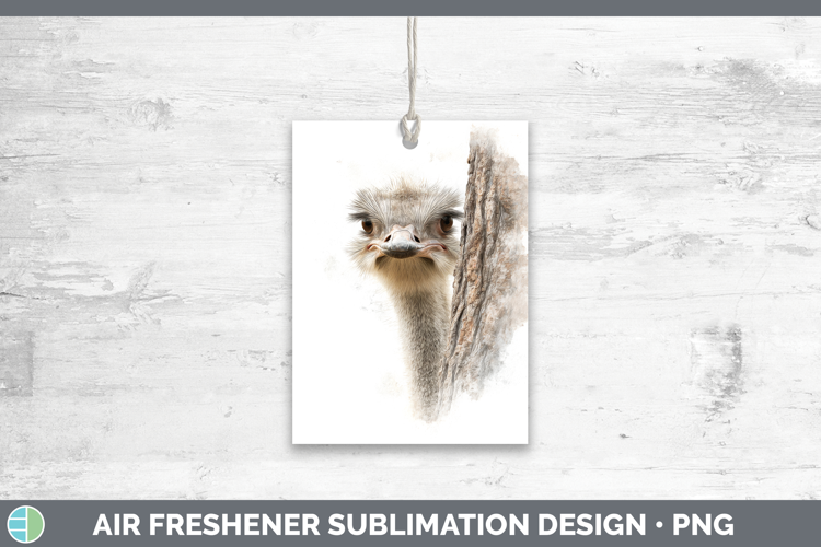 Ostrich Farm Tree Peek Air Freshener Sublimation Design