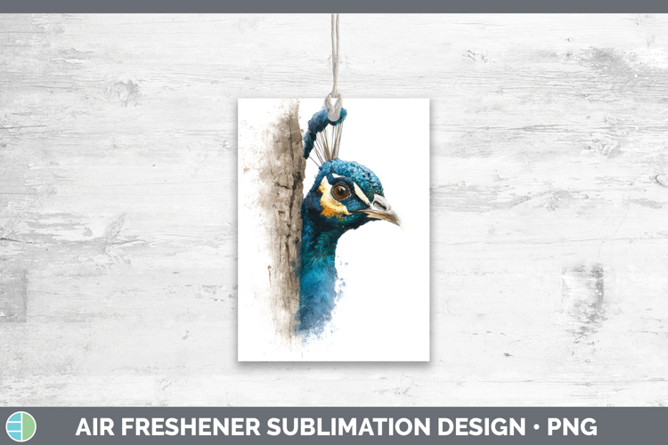 Peacock Farm Tree Peek Air Freshener Sublimation Design