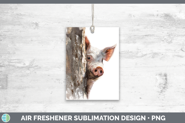 Pig Farm Tree Peek Air Freshener Sublimation Design
