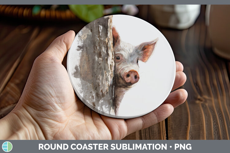 GorgeousFarm Tree Peek Round Coaster design.