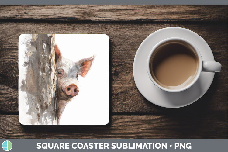 GorgeousFarm Tree Peek Square Coaster design.