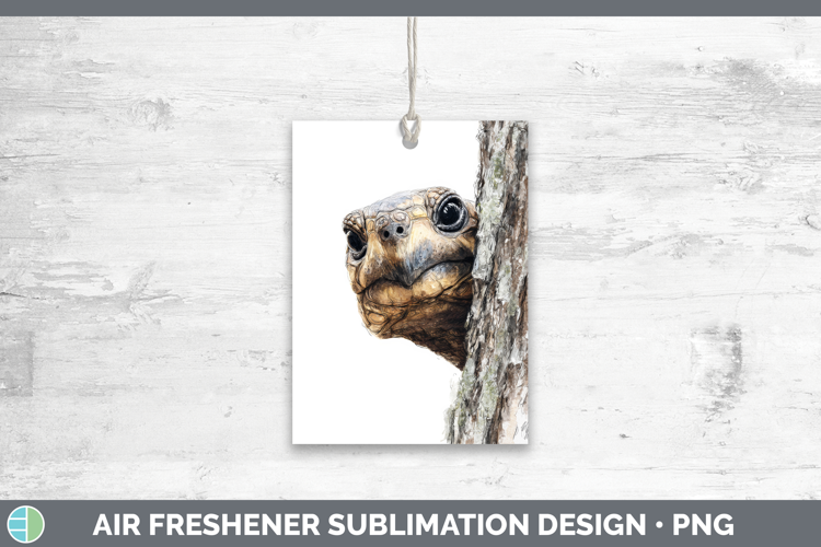 Tortoise Farm Tree Peek Air Freshener Sublimation Design
