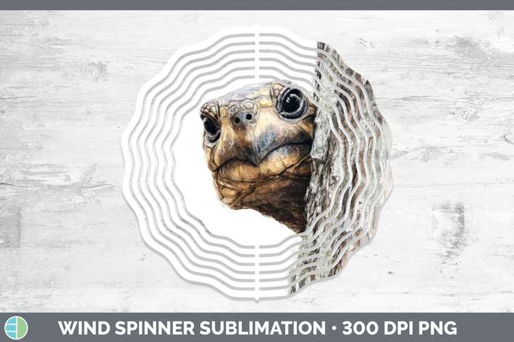 Tortoise Farm Tree Peek Wind Spinner Sublimation Design