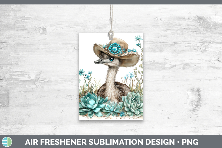 Emu Air Freshener Farm Western Teal Sublimation Car Freshene