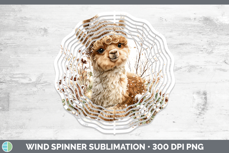 Alpaca Farm Winter Knit Hat Wind Spinner Sublimation Design