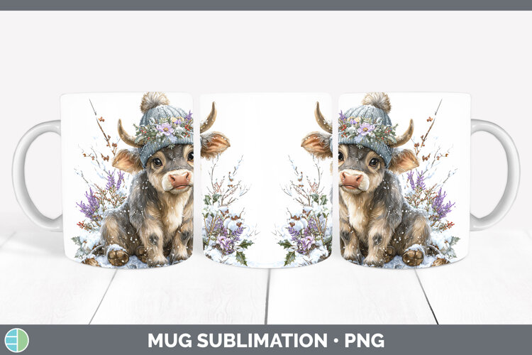 GorgeousFarm Winter Knit Hat Mug Wrap design.