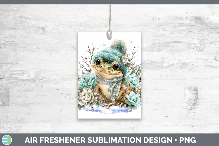 Bullfrog Farm Winter Knit Hat Air Freshener Sublimation Desi
