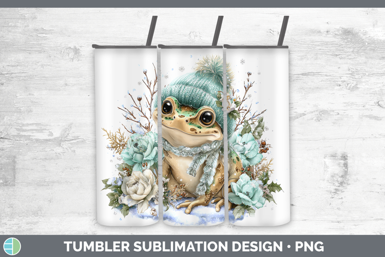 Bullfrog Farm Winter Knit Hat Tumbler Sublimation Design