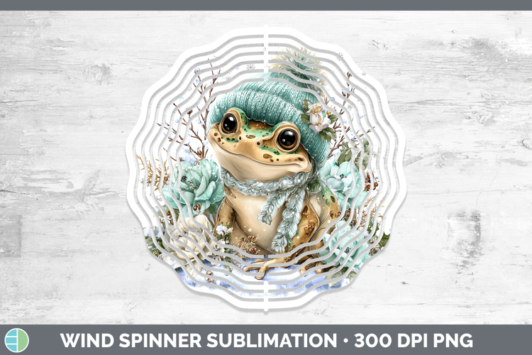 Bullfrog Farm Winter Knit Hat Wind Spinner Sublimation Desig