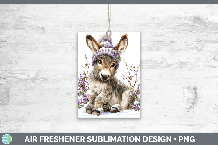Donkey Farm Winter Knit Hat Air Freshener Sublimation Design