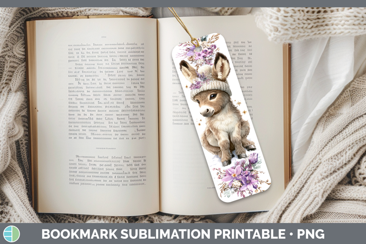 Donkey Farm Winter Knit Hat Bookmark Sublimation Design