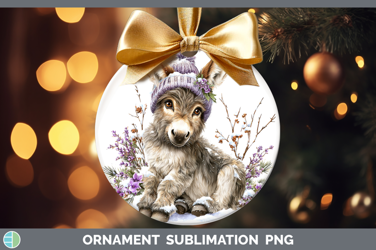 Donkey Farm Winter Knit Hat Ornament Sublimation Design