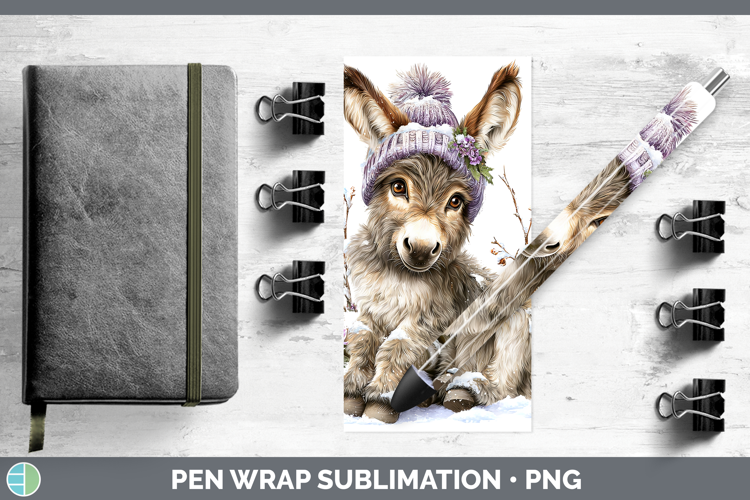 Donkey Farm Winter Knit Hat Pen Wrap Sublimation Design