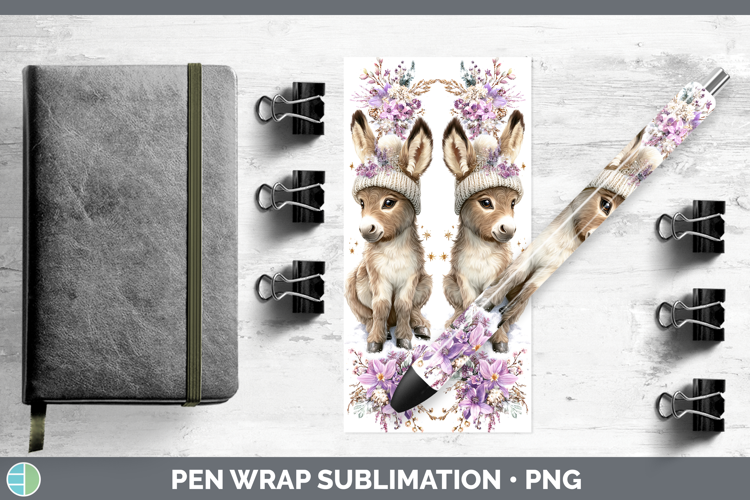 Donkey Farm Winter Knit Hat Pen Wrap Sublimation Design