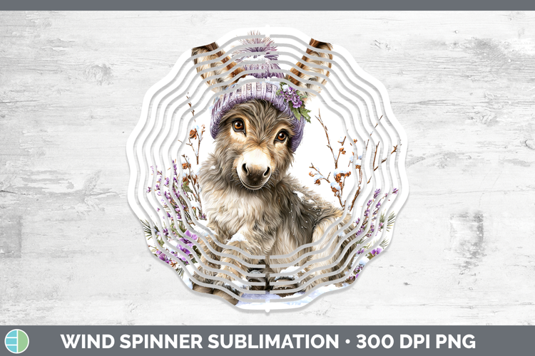 Donkey Farm Winter Knit Hat Wind Spinner Sublimation Design