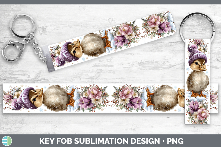 Duck Farm Winter Knit Hat Key Fob Sublimation Design