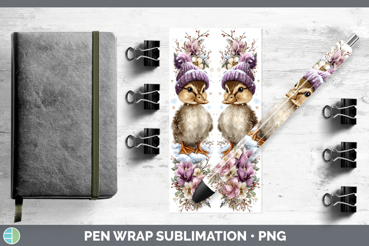 Duck Farm Winter Knit Hat Pen Wrap Sublimation Design