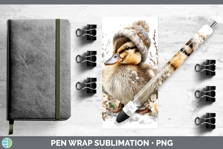 Duck Farm Winter Knit Hat Pen Wrap Sublimation Design