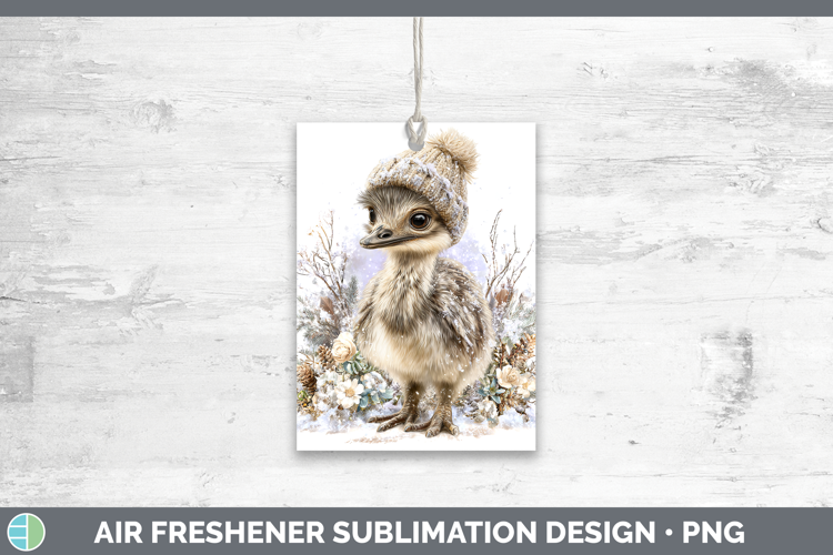 Emu Farm Winter Knit Hat Air Freshener Sublimation Design
