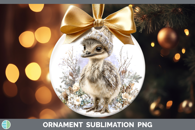 Emu Farm Winter Knit Hat Ornament Sublimation Design