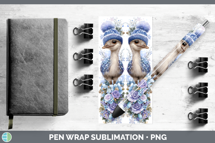 Emu Farm Winter Knit Hat Pen Wrap Sublimation Design