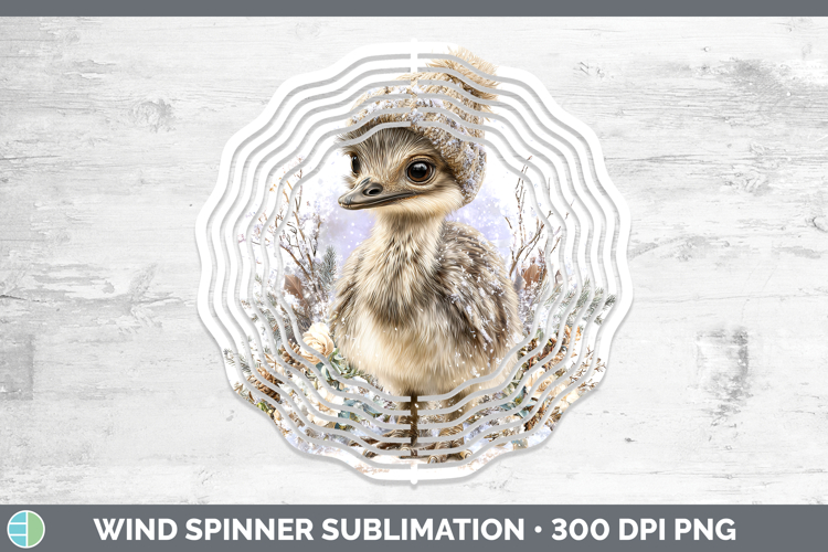 Emu Farm Winter Knit Hat Wind Spinner Sublimation Design