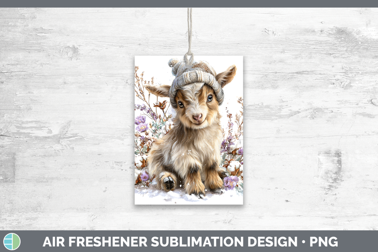 Goat Farm Winter Knit Hat Air Freshener Sublimation Design