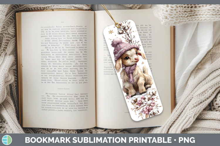 Goat Farm Winter Knit Hat Bookmark Sublimation Design