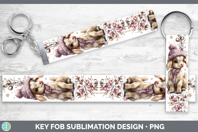 Goat Farm Winter Knit Hat Key Fob Sublimation Design