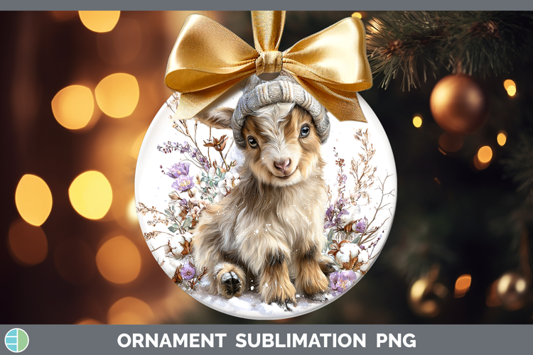 Goat Farm Winter Knit Hat Ornament Sublimation Design