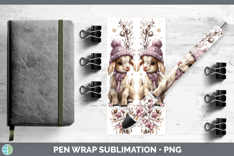 Goat Farm Winter Knit Hat Pen Wrap Sublimation Design
