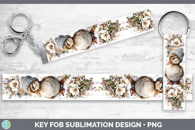 Goose Farm Winter Knit Hat Key Fob Sublimation Design