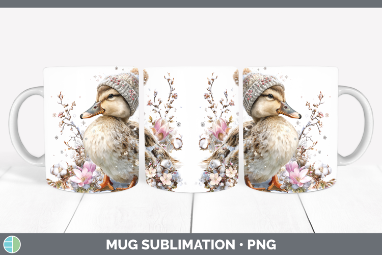 Goose Farm Winter Knit Hat Mug Wrap Sublimation Design