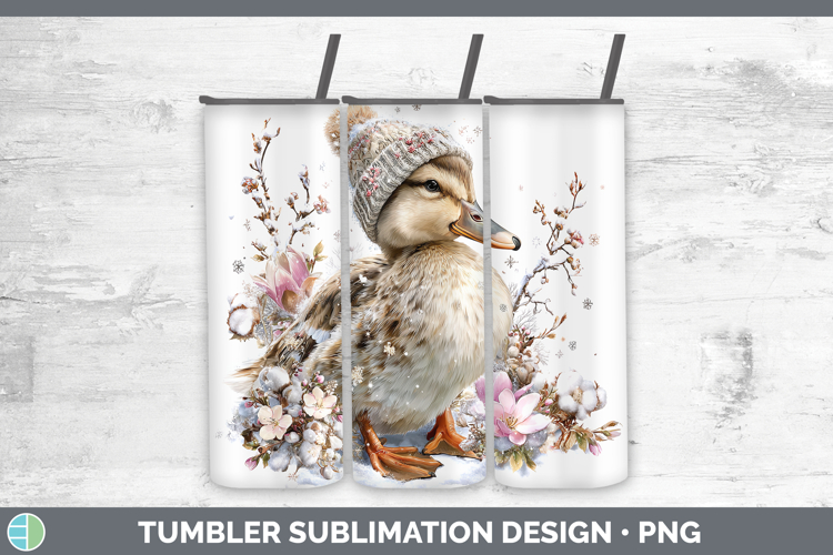 Goose Farm Winter Knit Hat Tumbler Sublimation Design