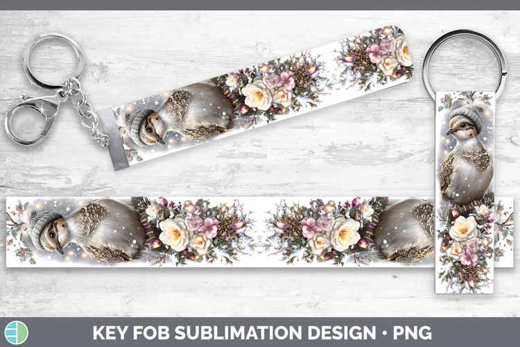 Guinea Hen Farm Winter Knit Hat Key Fob Sublimation Design