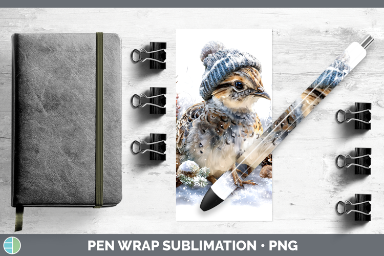 Guinea Hen Farm Winter Knit Hat Pen Wrap Sublimation Design