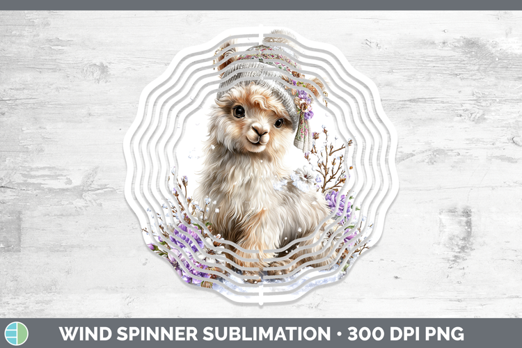 LLama Farm Winter Knit Hat Wind Spinner Sublimation Design