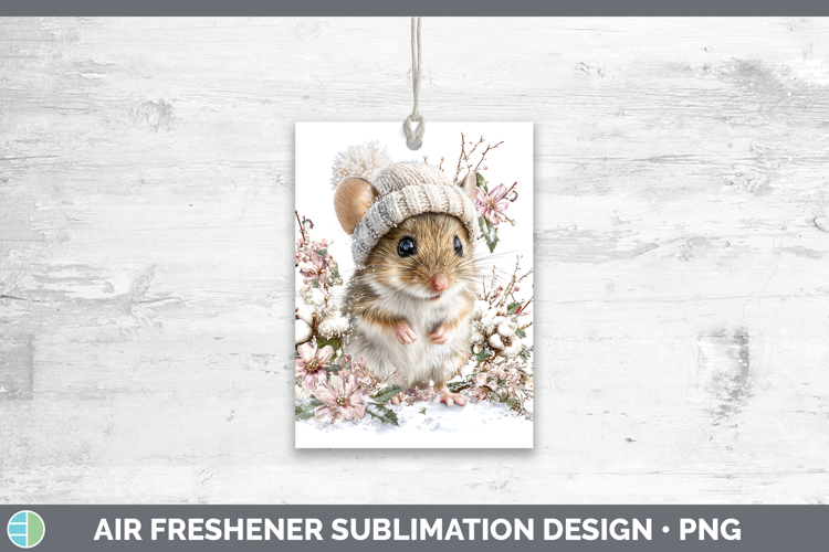 Mouse Farm Winter Knit Hat Air Freshener Sublimation Design