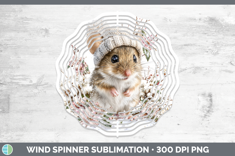 Mouse Farm Winter Knit Hat Wind Spinner Sublimation Design