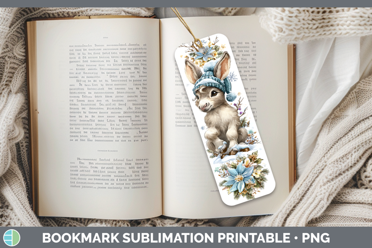 Mule Farm Winter Knit Hat Bookmark Sublimation Design