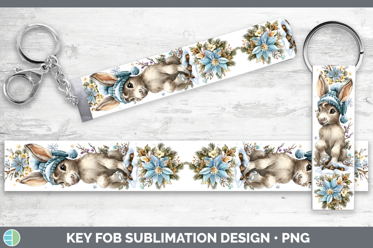 Mule Farm Winter Knit Hat Key Fob Sublimation Design
