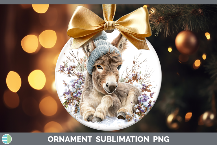 Mule Farm Winter Knit Hat Ornament Sublimation Design