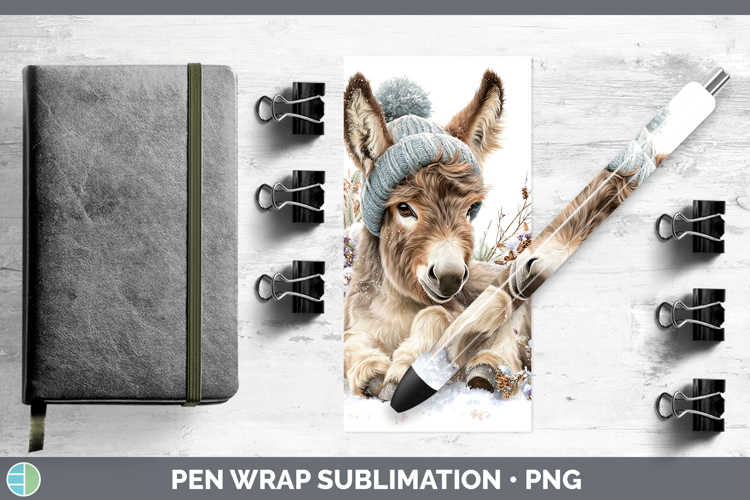 Mule Farm Winter Knit Hat Pen Wrap Sublimation Design