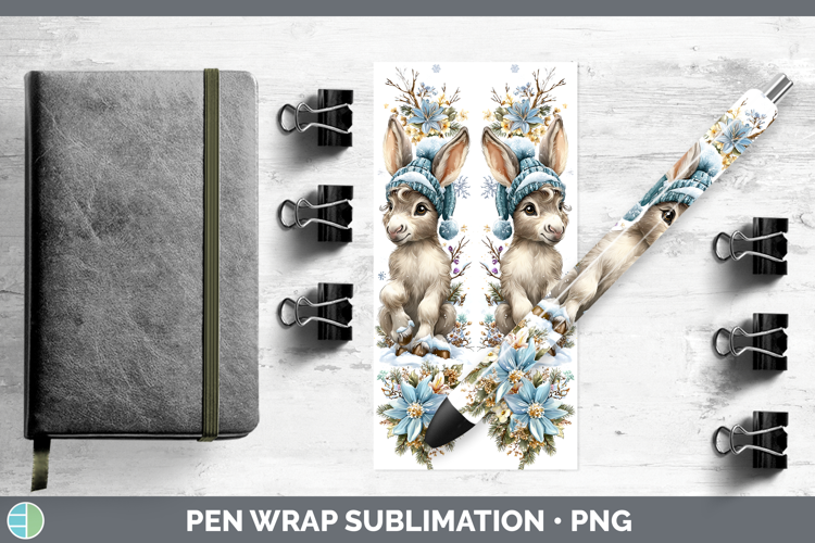 Mule Farm Winter Knit Hat Pen Wrap Sublimation Design