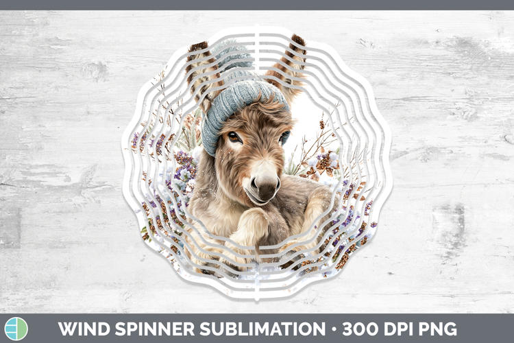 Mule Farm Winter Knit Hat Wind Spinner Sublimation Design
