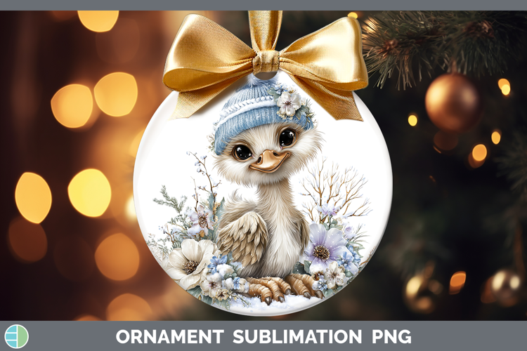 Ostrich Farm Winter Knit Hat Ornament Sublimation Design