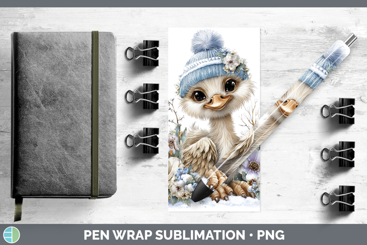 Ostrich Farm Winter Knit Hat Pen Wrap Sublimation Design