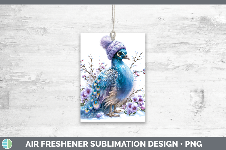 Peacock Farm Winter Knit Hat Air Freshener Sublimation Desig